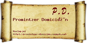 Promintzer Domicián névjegykártya